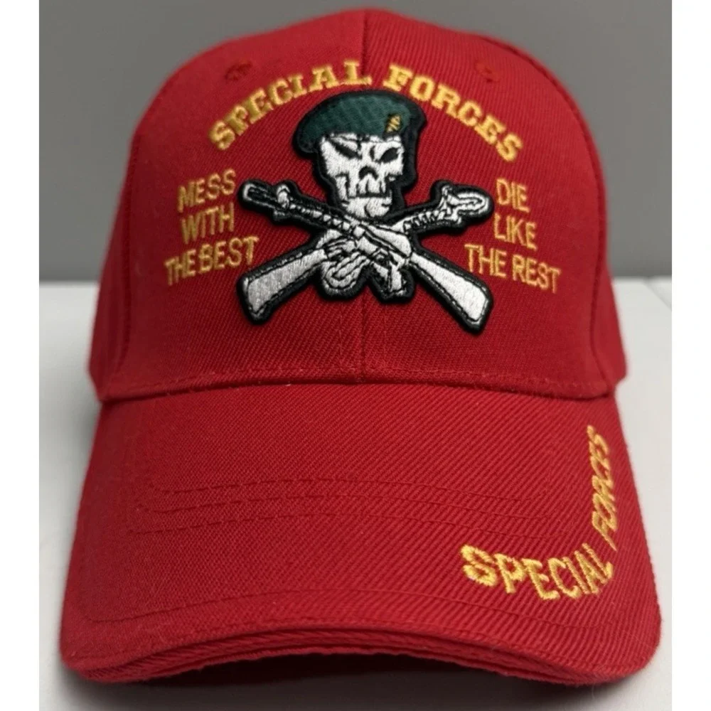 US Army Special Forces Hat Red Green Beret Skull Cap Mess With The Best Rothco